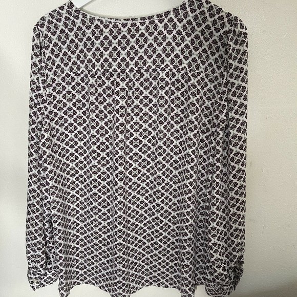 ANN TAYLOR LOFT Long Sleeve floral blouse Size Lar - Picture 6 of 8